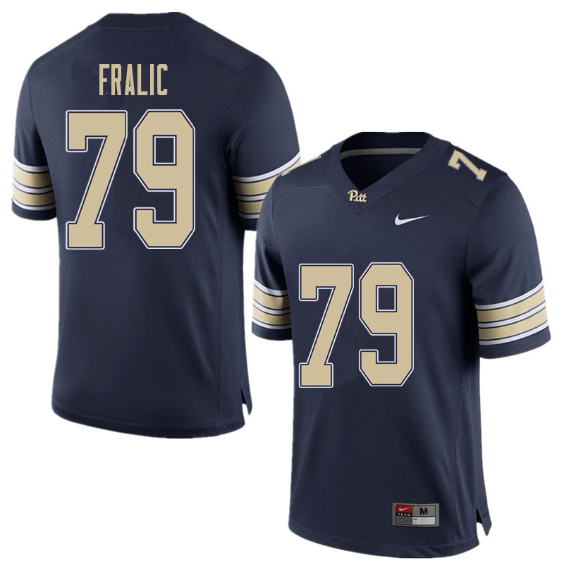 Men #79 Bill Fralic Pittsburgh Panthers College Football Jerseys Sale-Home Blue